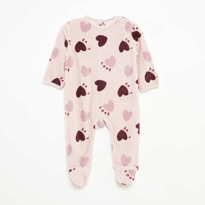 Velour sleepsuit with motif PURPLE