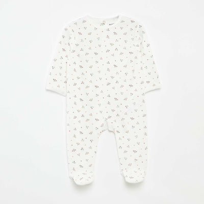 Velour sleepsuit with motif BEIGE