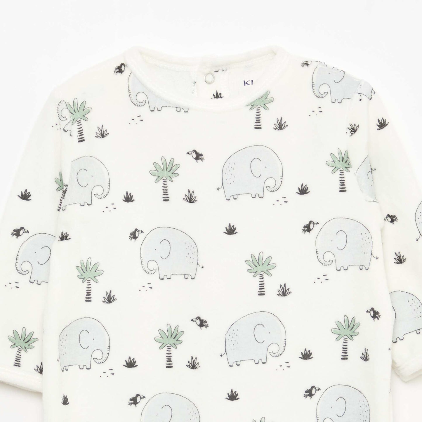 Velour sleepsuit with motif WHITE