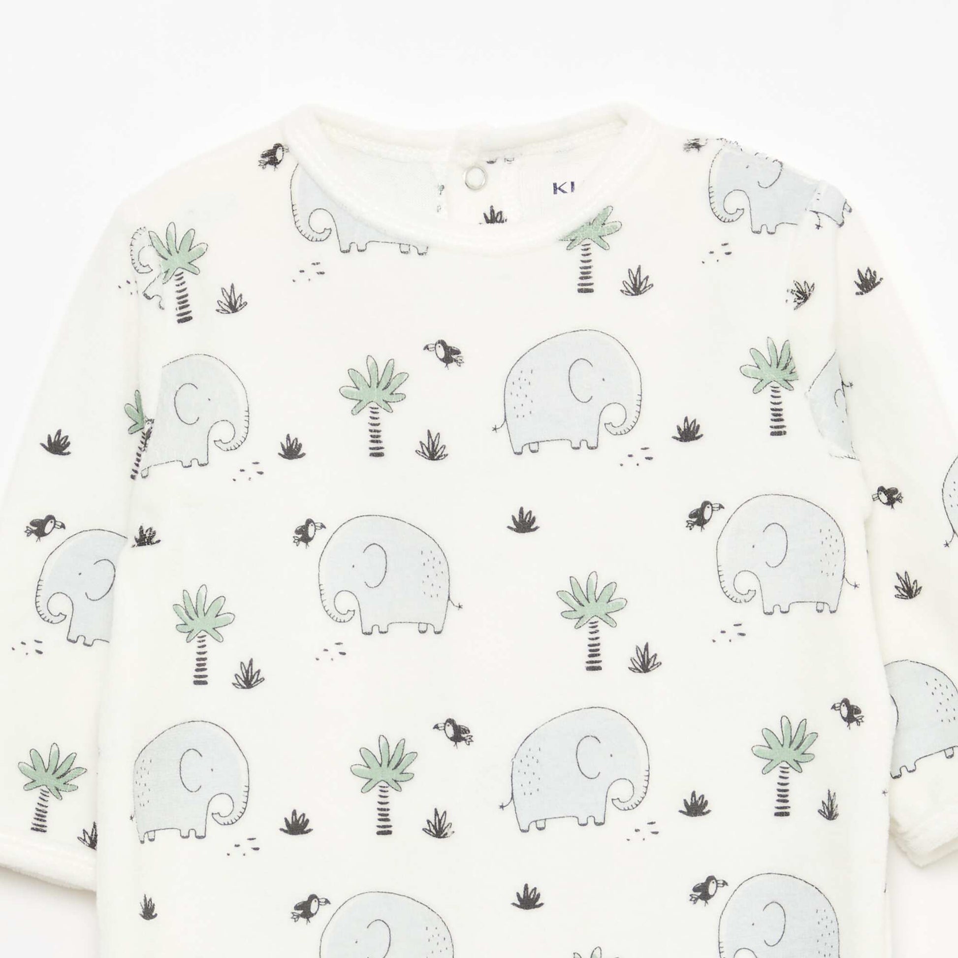Velour sleepsuit with motif WHITE