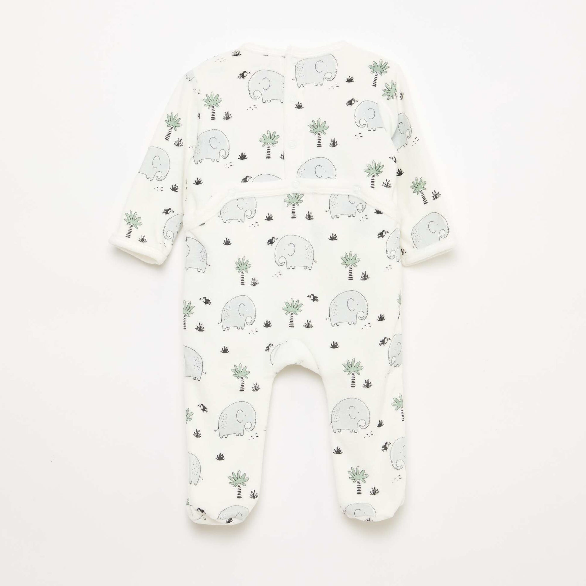 Velour sleepsuit with motif WHITE