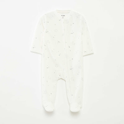 Velour sleepsuit with zip fastening GREY