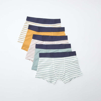 Pack of 5 pairs of plain and printed boxer shorts ORANGE