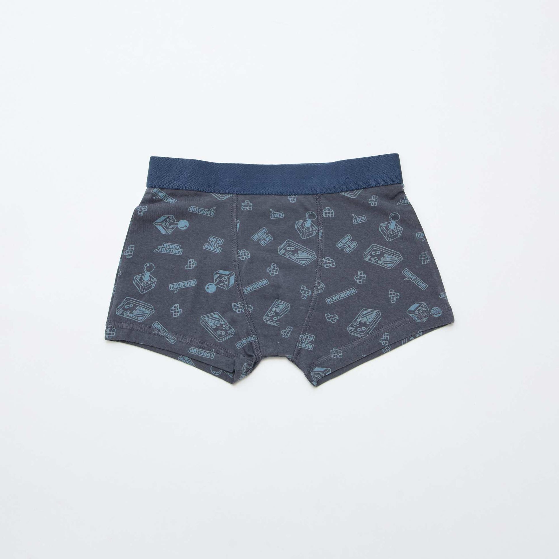 Pack of 5 pairs of plain and printed boxer shorts GREY