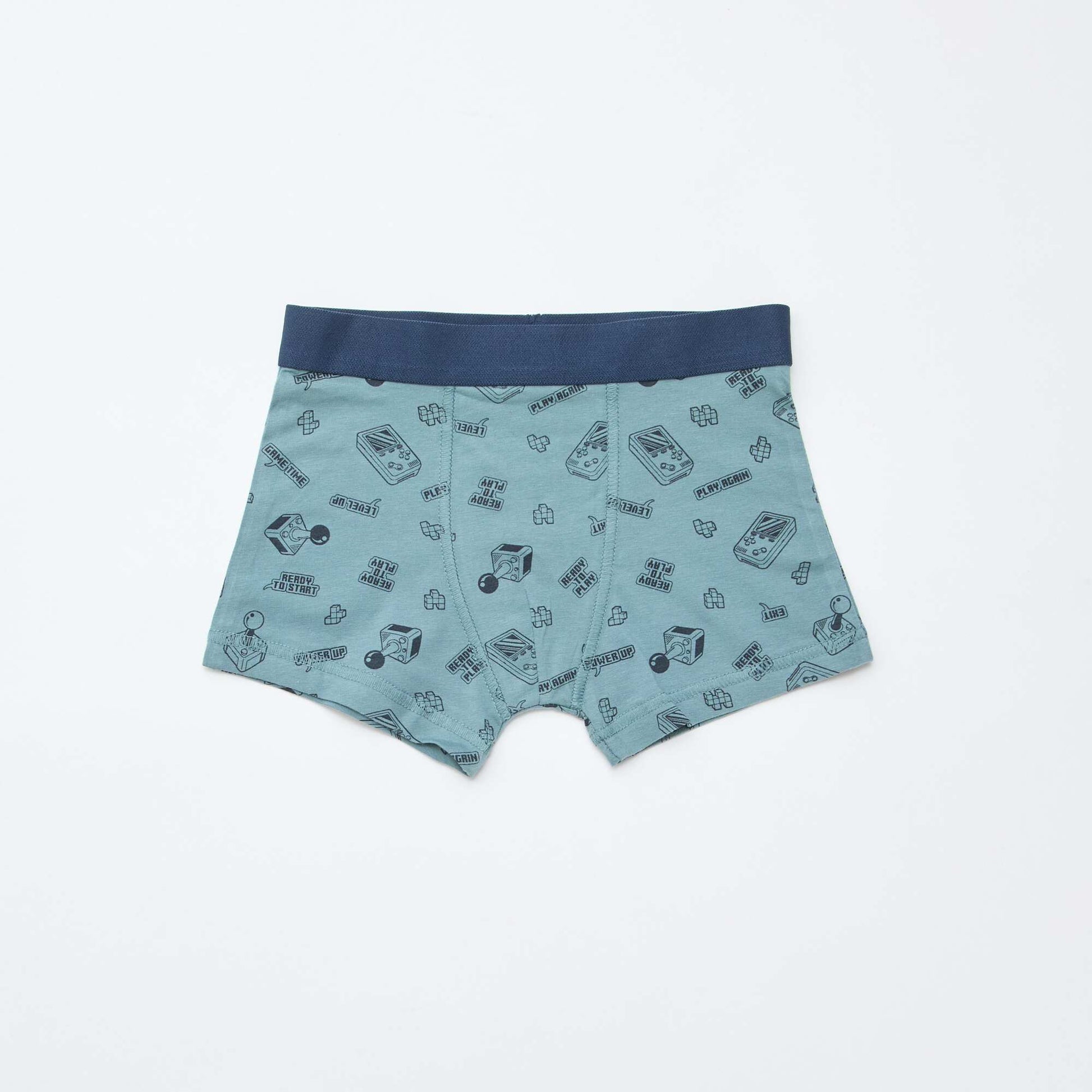 Pack of 5 pairs of plain and printed boxer shorts GREY