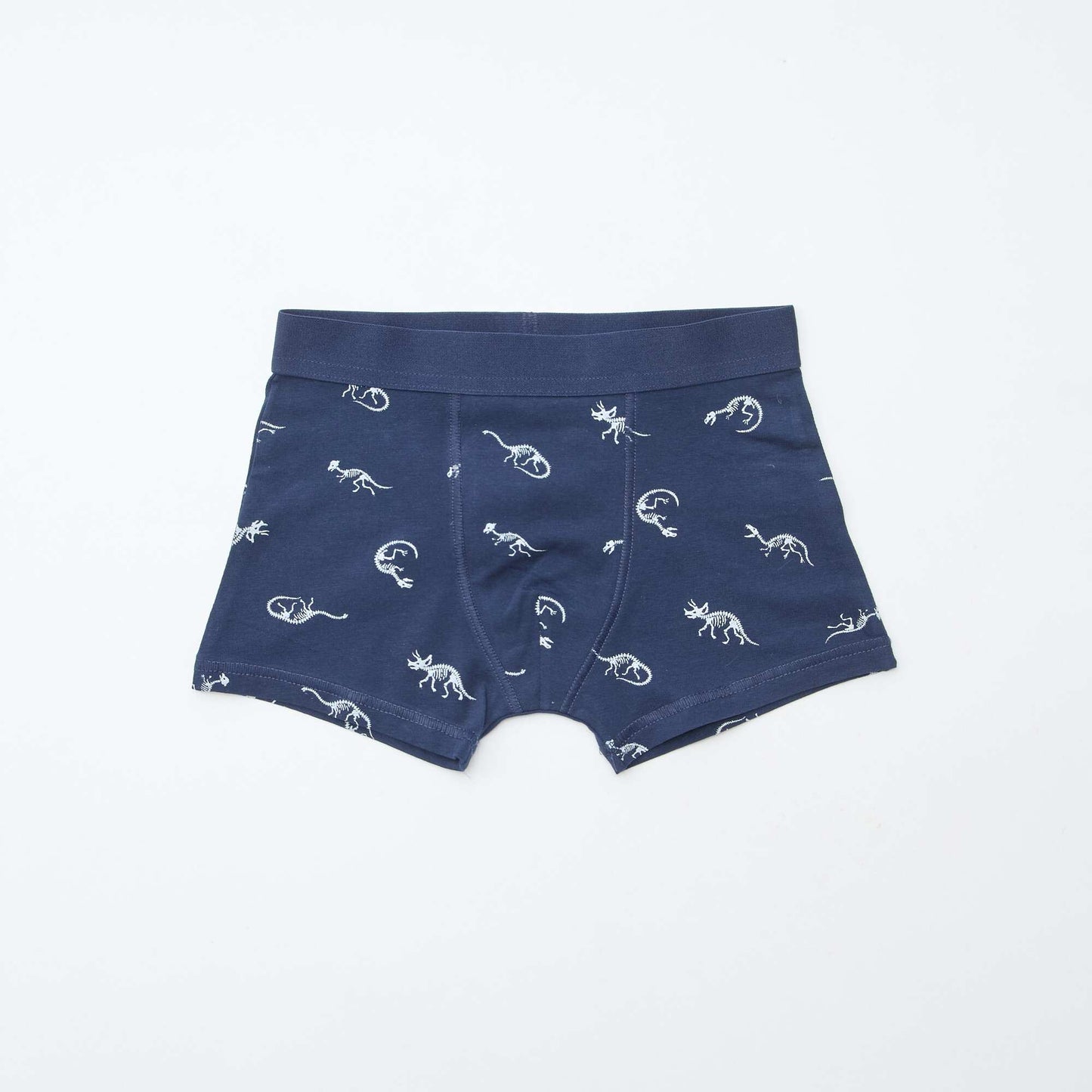 Pack of 5 pairs of plain and printed boxer shorts BLUE