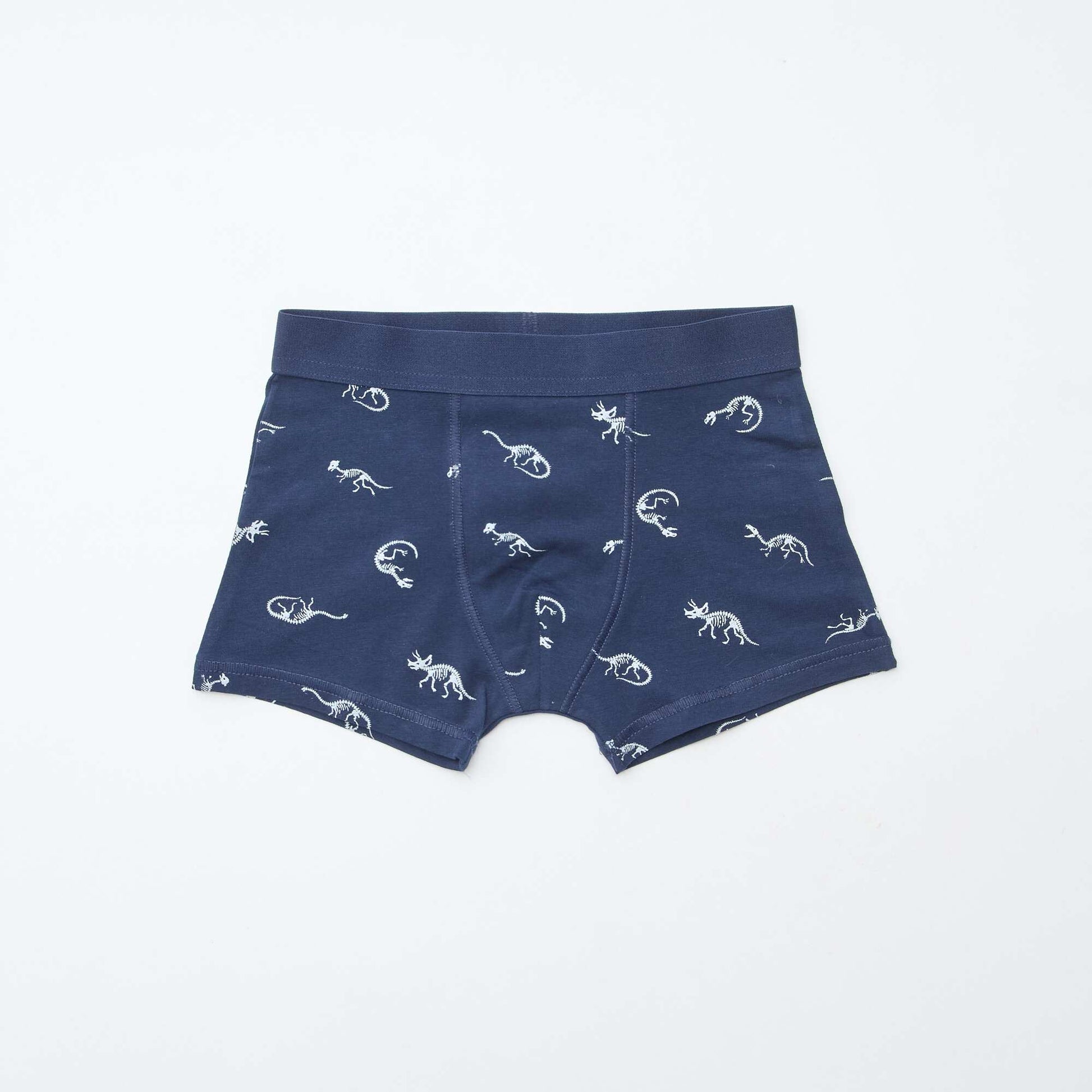 Pack of 5 pairs of plain and printed boxer shorts BLUE