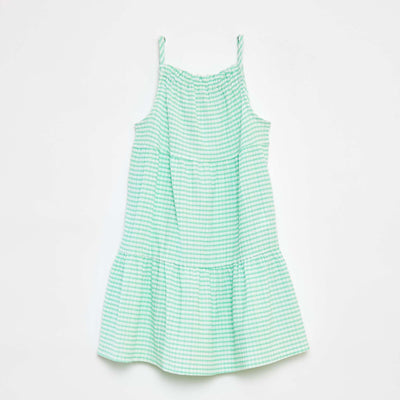 Flared gingham dress GREEN
