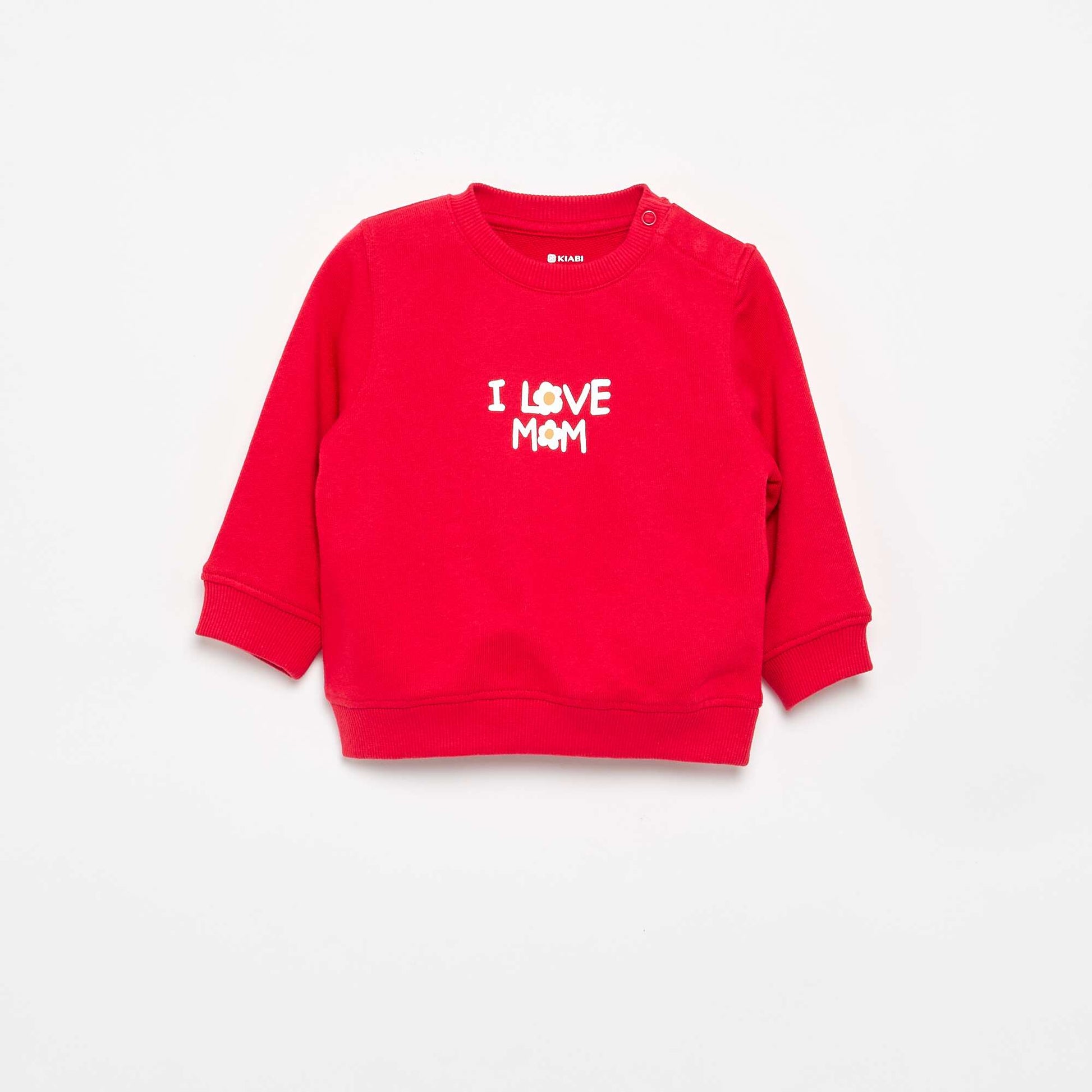 Long-sleeved sweatshirt with print RED