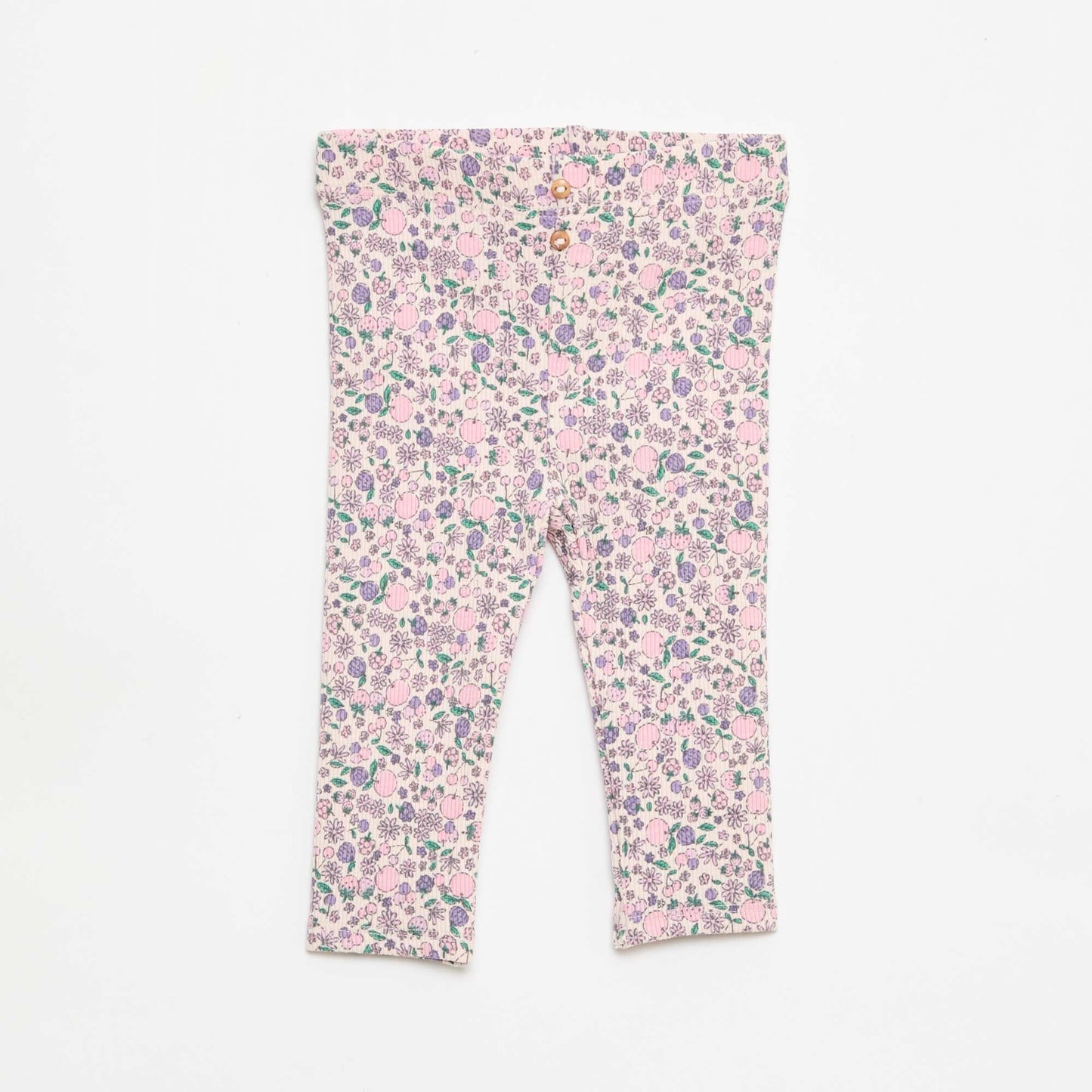 Patterned ribbed long leggings PINK