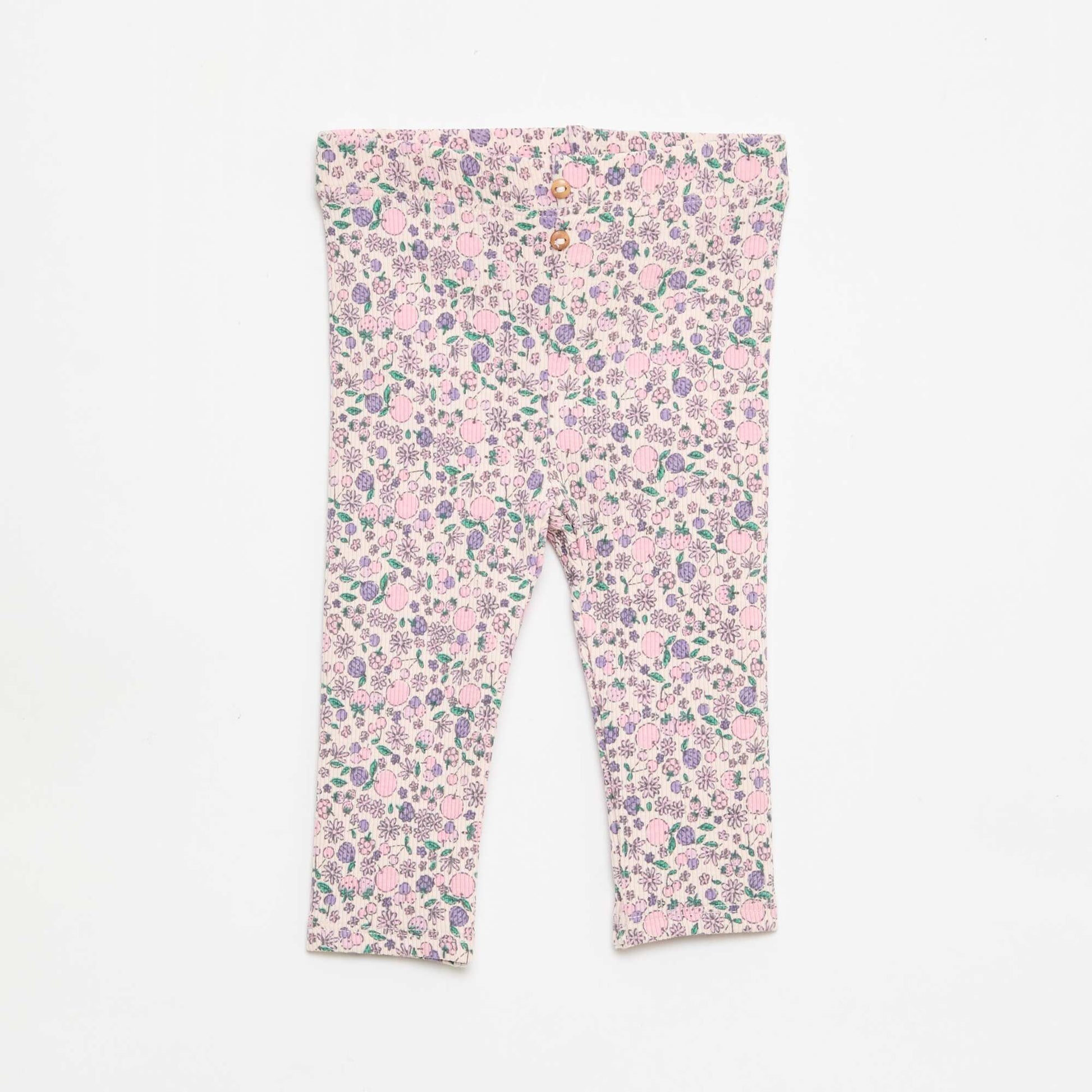 Patterned ribbed long leggings PINK