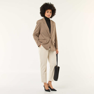 Plain cigarette trousers with 2 pockets BEIGE