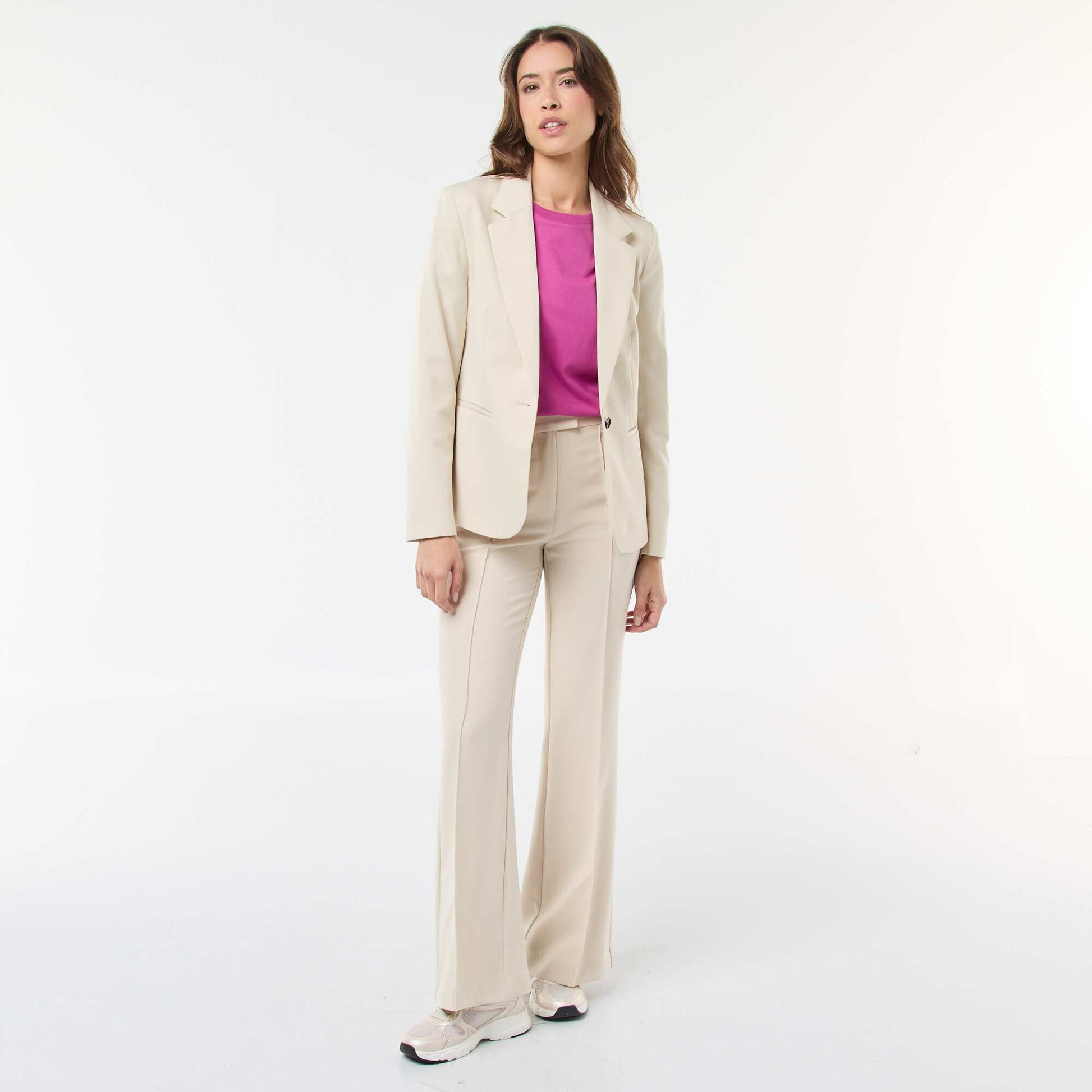 Long-sleeved tailored jacket BEIGE