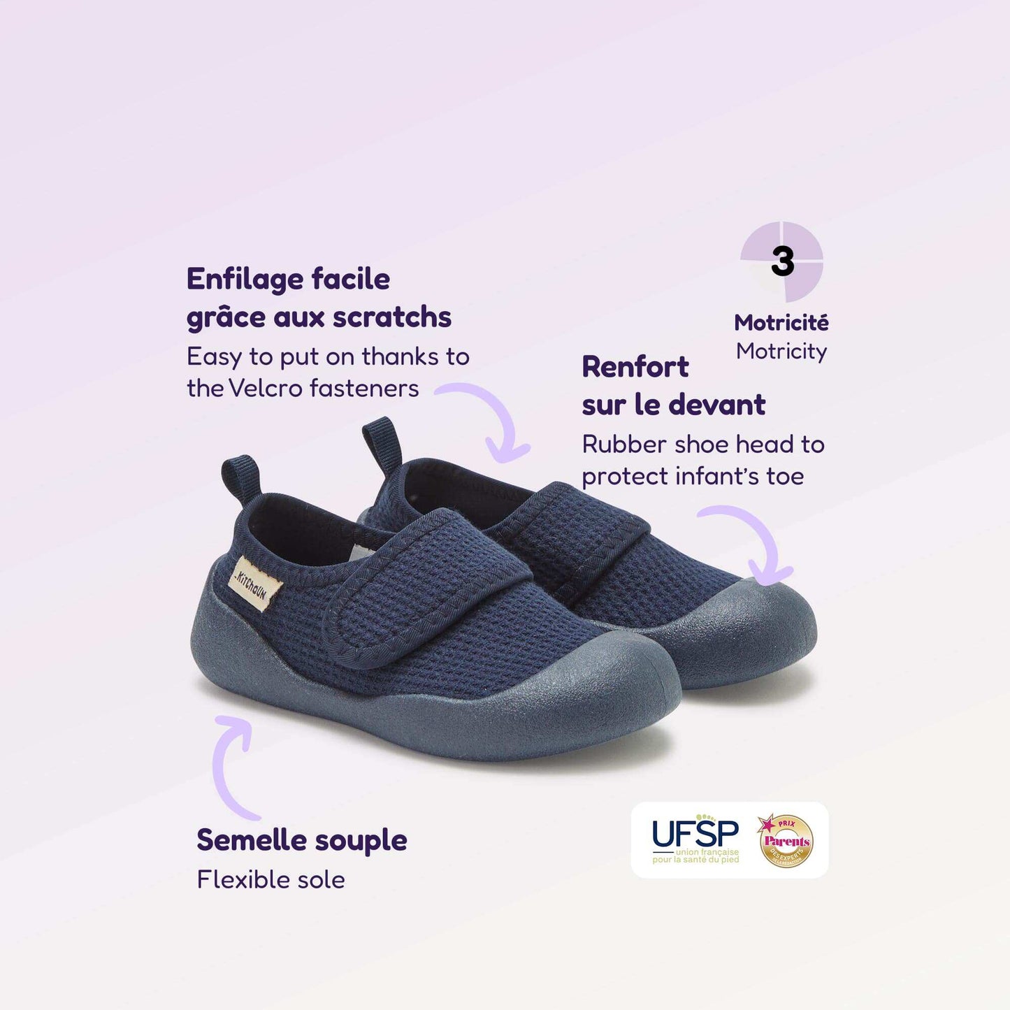 First Steps Motor Skills Booties - Kitchoun BLUE