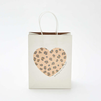 Heart print gift bag BEIGE