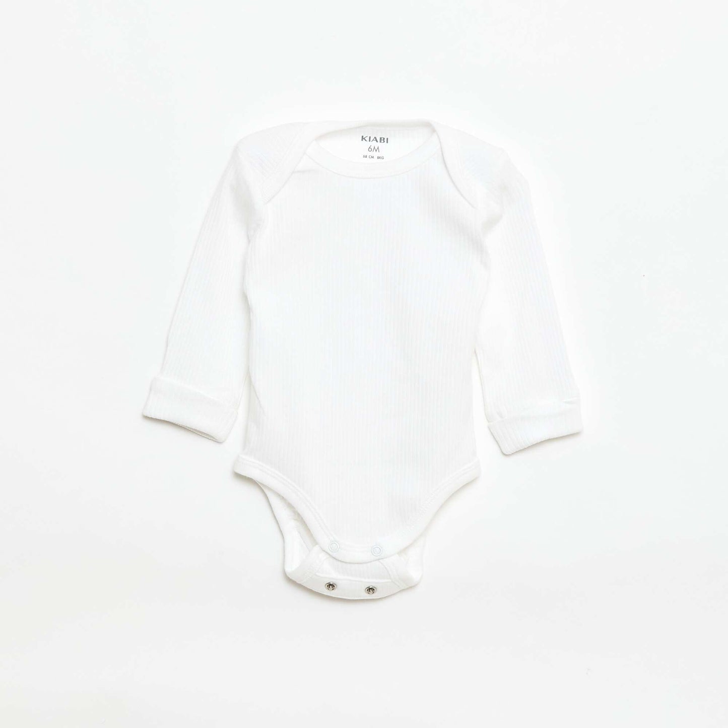3-Pack of Convertible US Neck Long-Sleeve Bodysuits WHITE