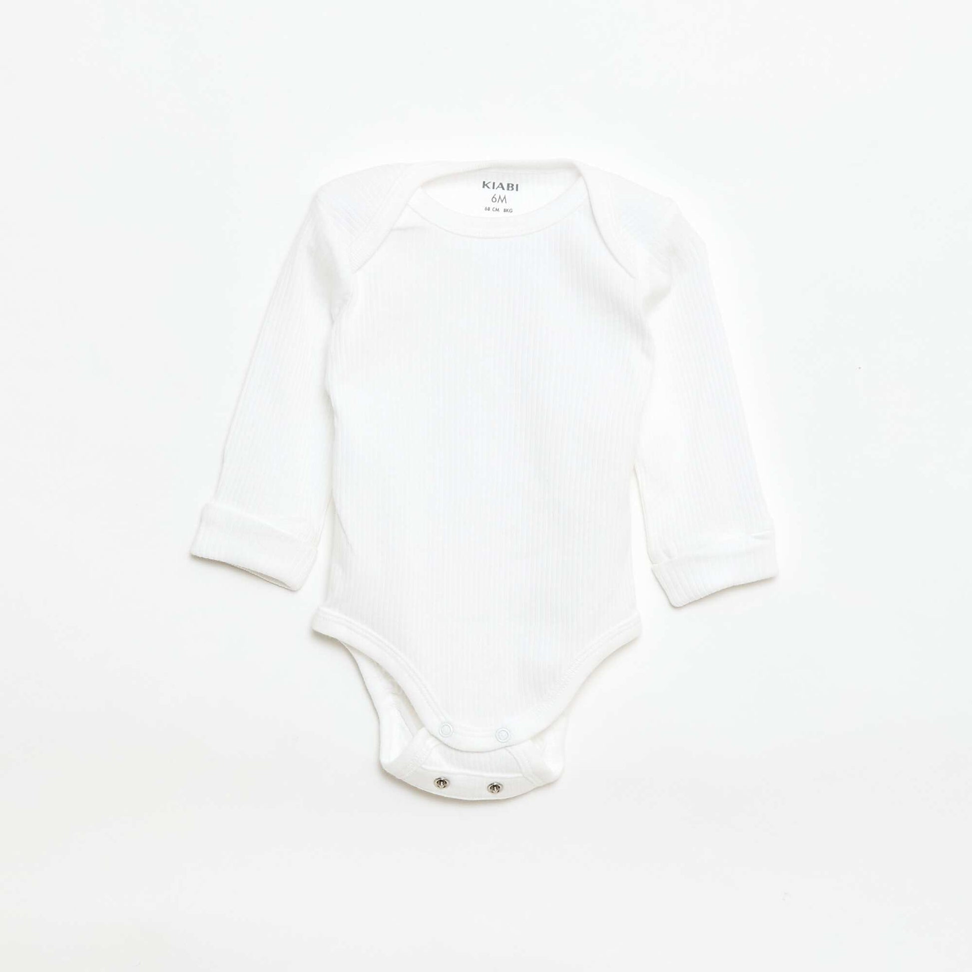 3-Pack of Convertible US Neck Long-Sleeve Bodysuits WHITE