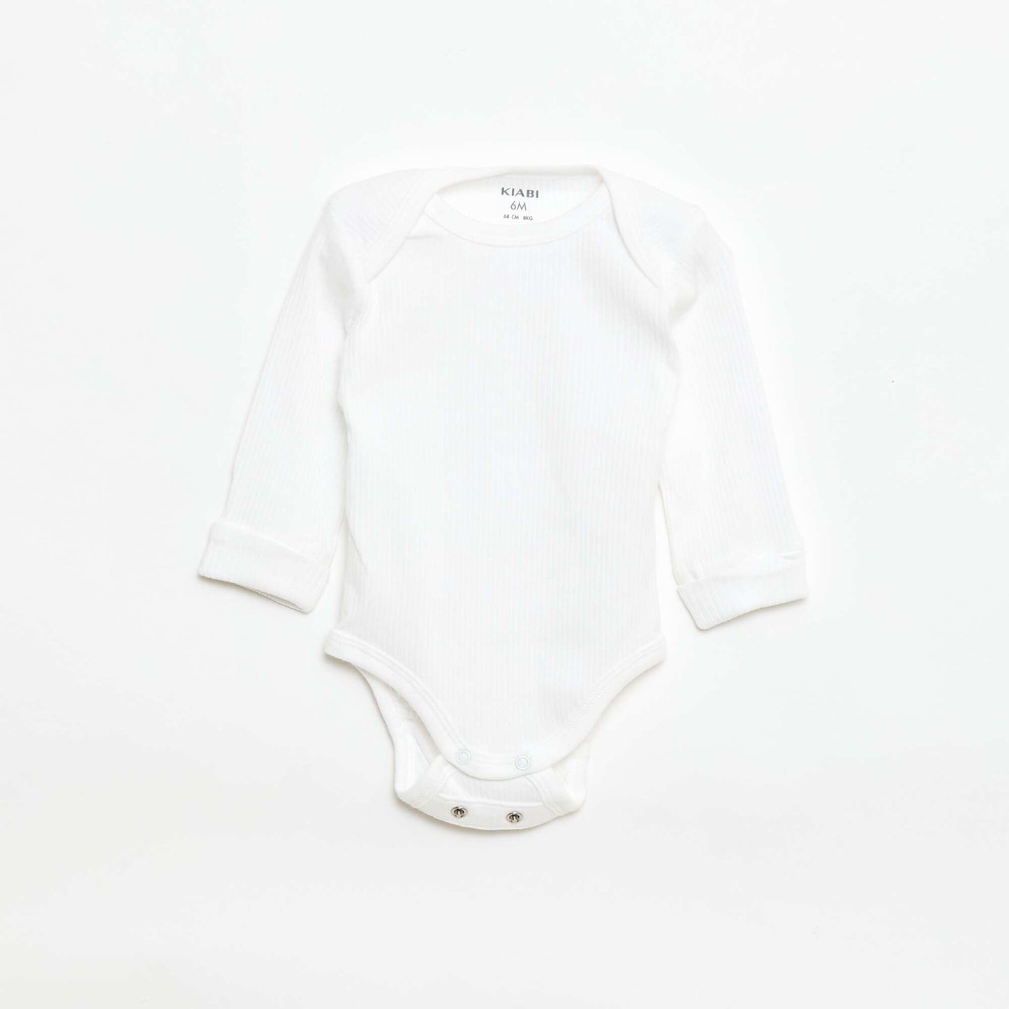 3-Pack of Convertible US Neck Long-Sleeve Bodysuits WHITE