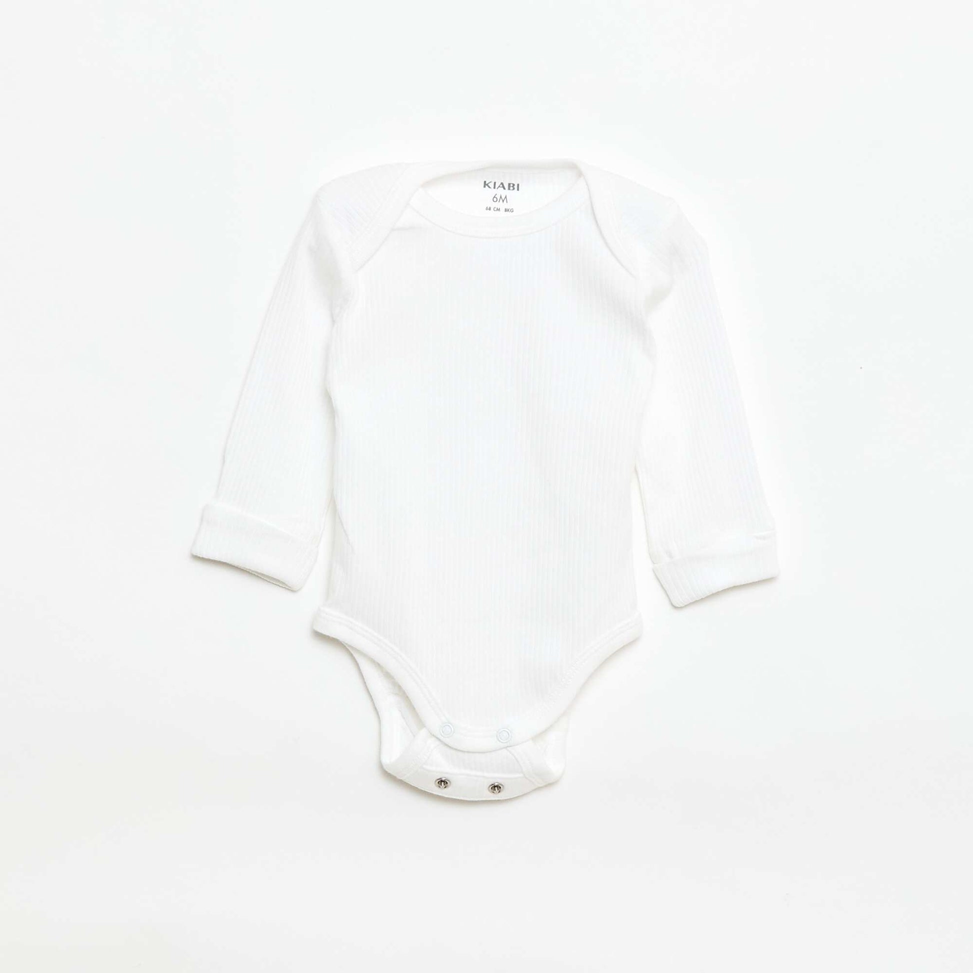 3-Pack of Convertible US Neck Long-Sleeve Bodysuits WHITE