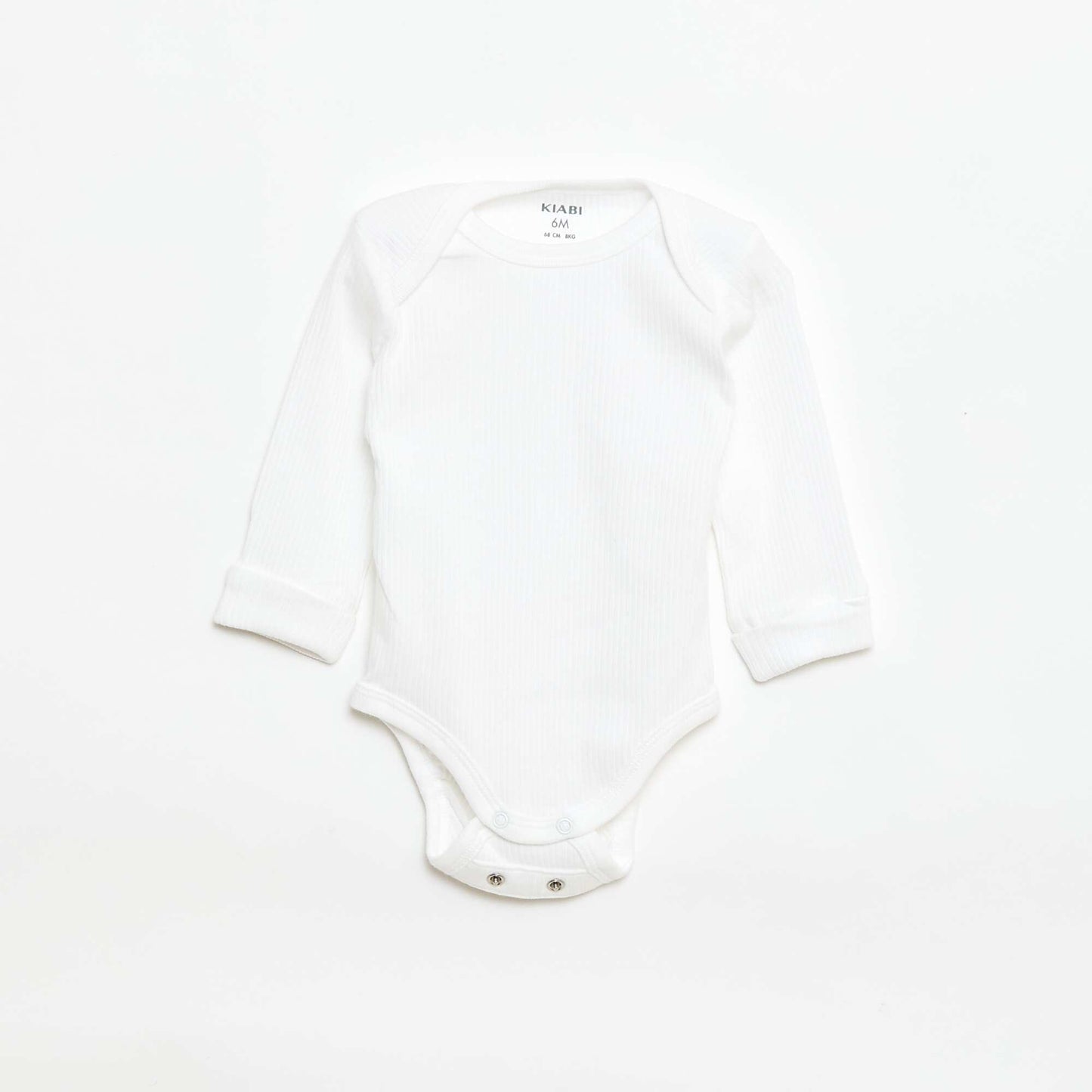 3-Pack of Convertible US Neck Long-Sleeve Bodysuits WHITE