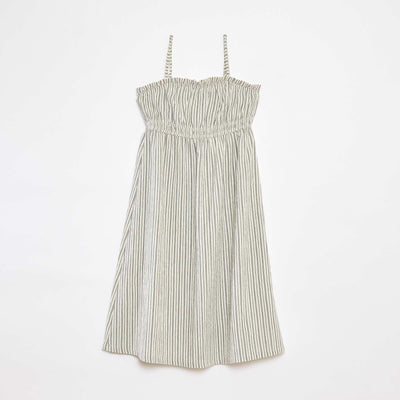 Striped strappy maxi dress WHITE