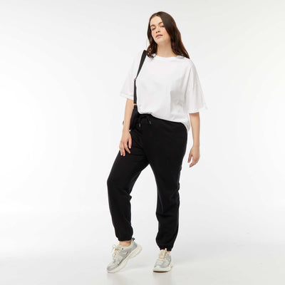 French terry sports joggers BLACK