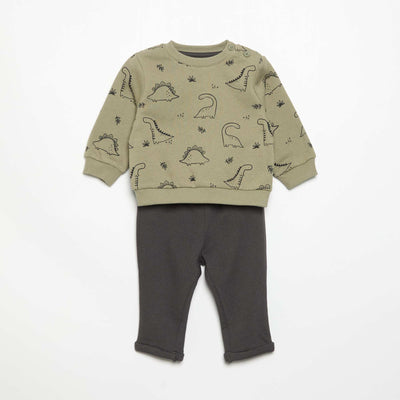 2-piece sweatshirt + trousers set KHAKI