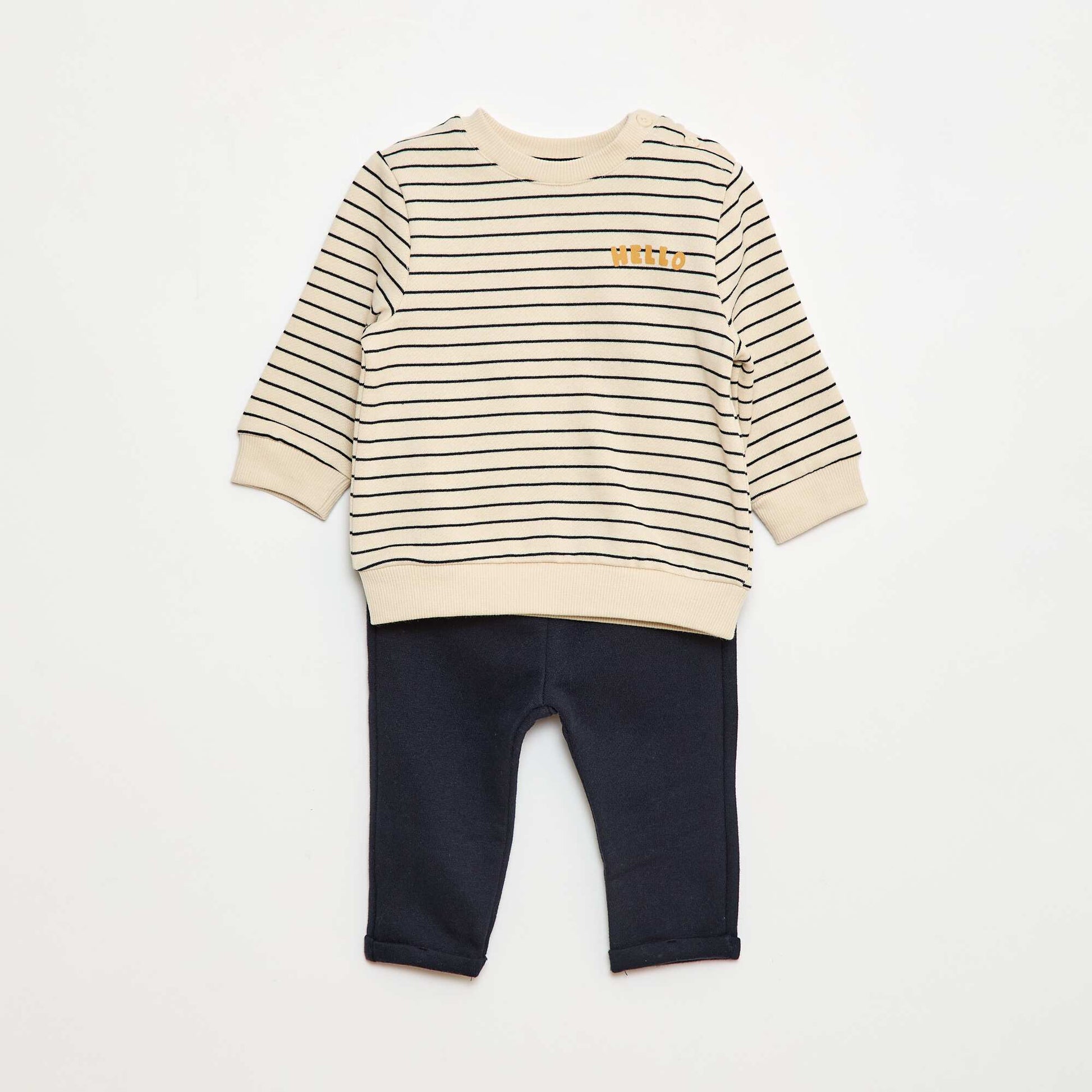 2-piece sweatshirt + trousers set WHITE