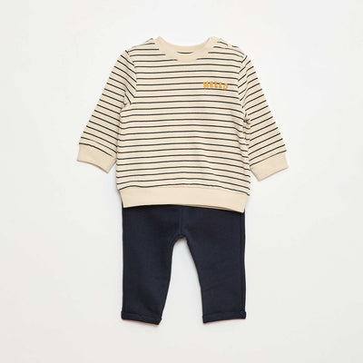 2-piece sweatshirt + trousers set WHITE