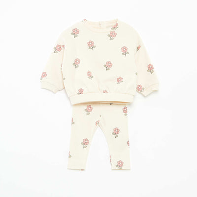 Sweatshirt and leggings jogging set - 2-piece set PINK