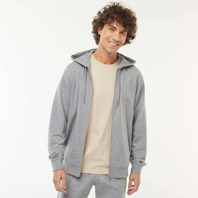 Zip-up sweatshirt fabric hoodie GREY