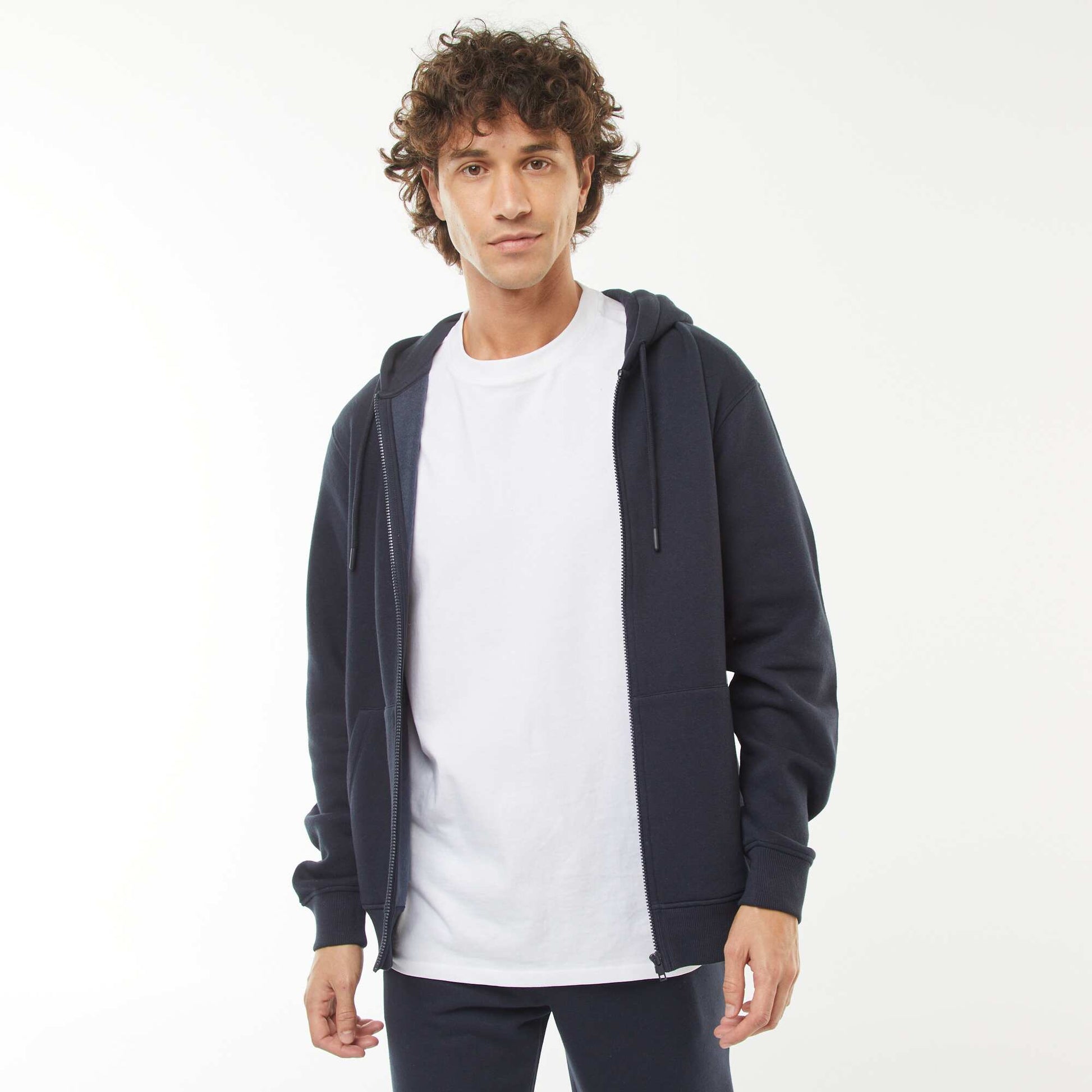 Zip-Up Fleece Hoodie BLUE
