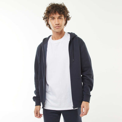 Zip-Up Fleece Hoodie BLUE