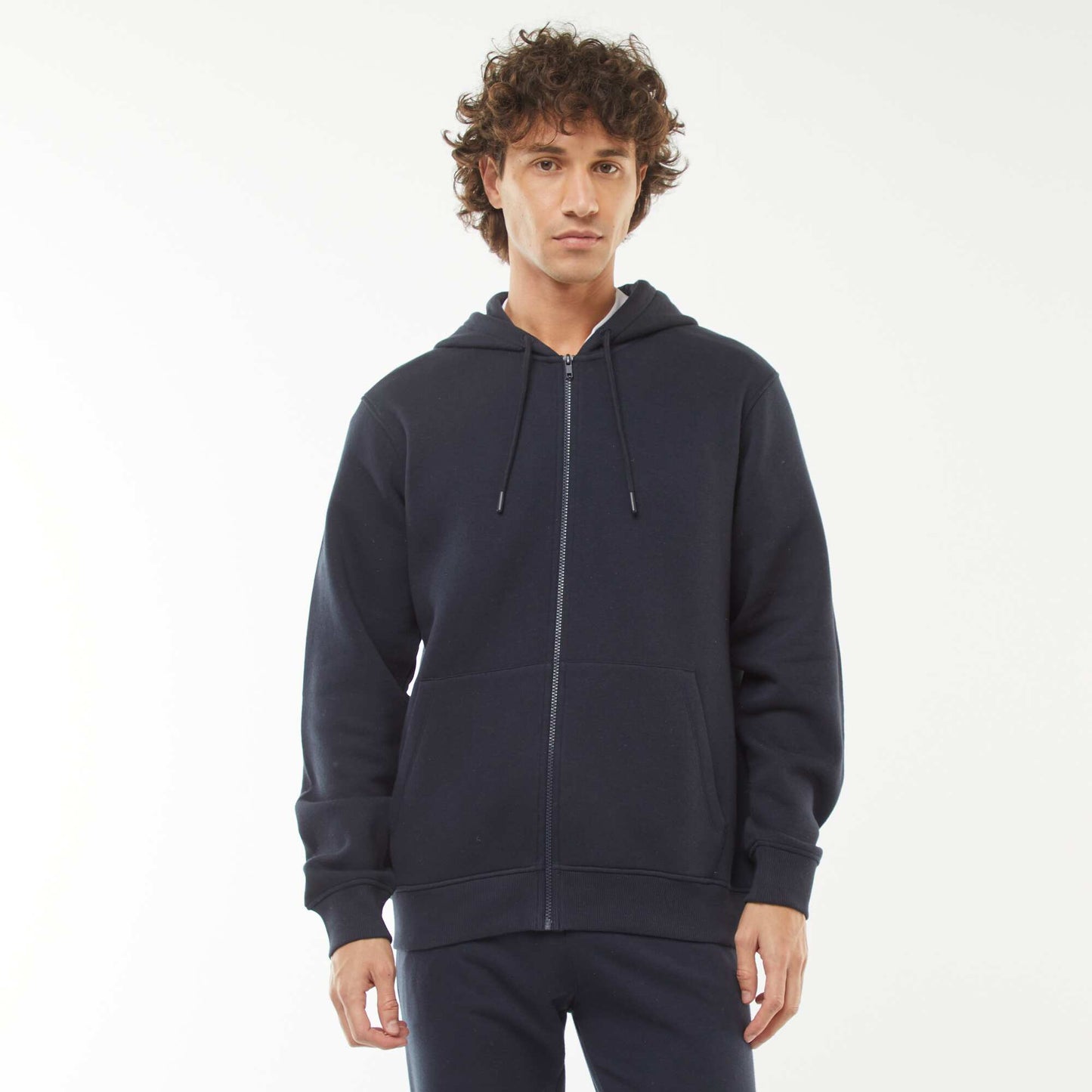 Zip-Up Fleece Hoodie BLUE