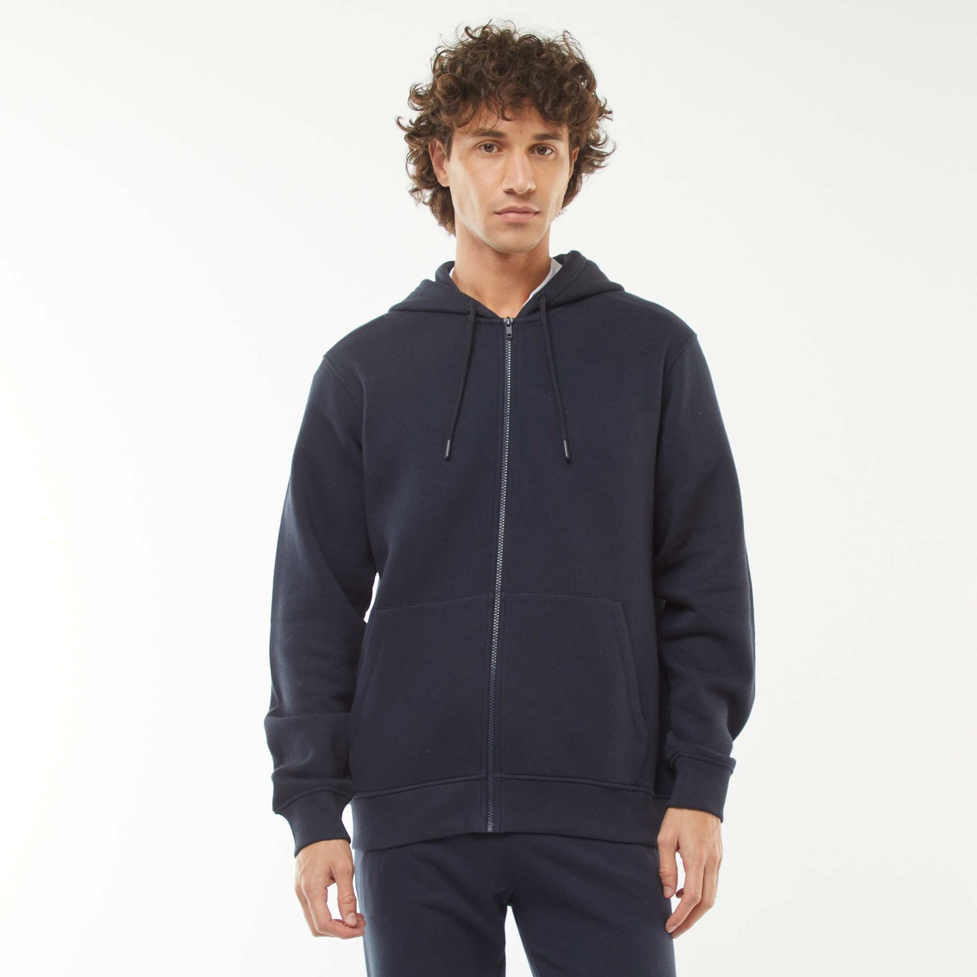 Zip-Up Fleece Hoodie BLUE