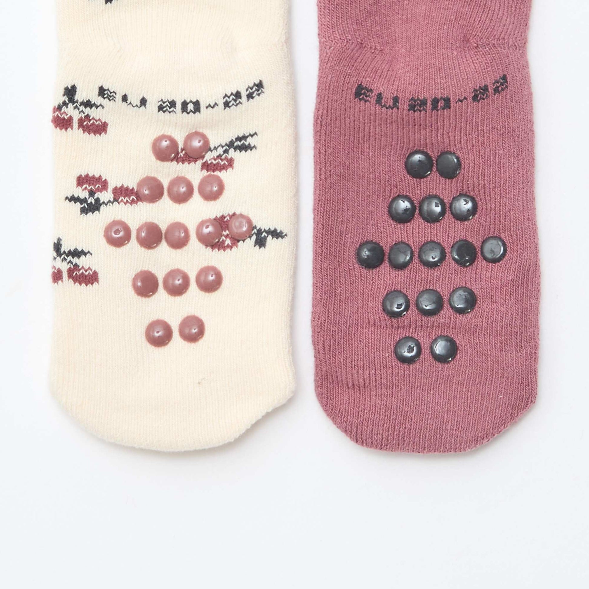 Pair of non-slip novelty socks BEIGE