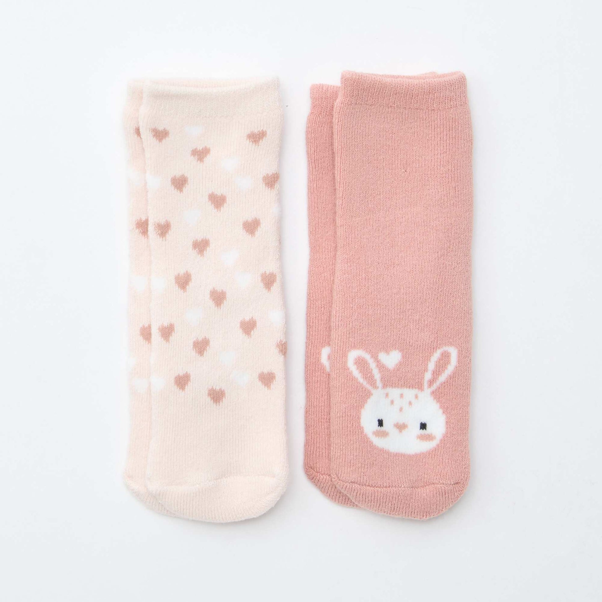 Pair of non-slip novelty socks PINK