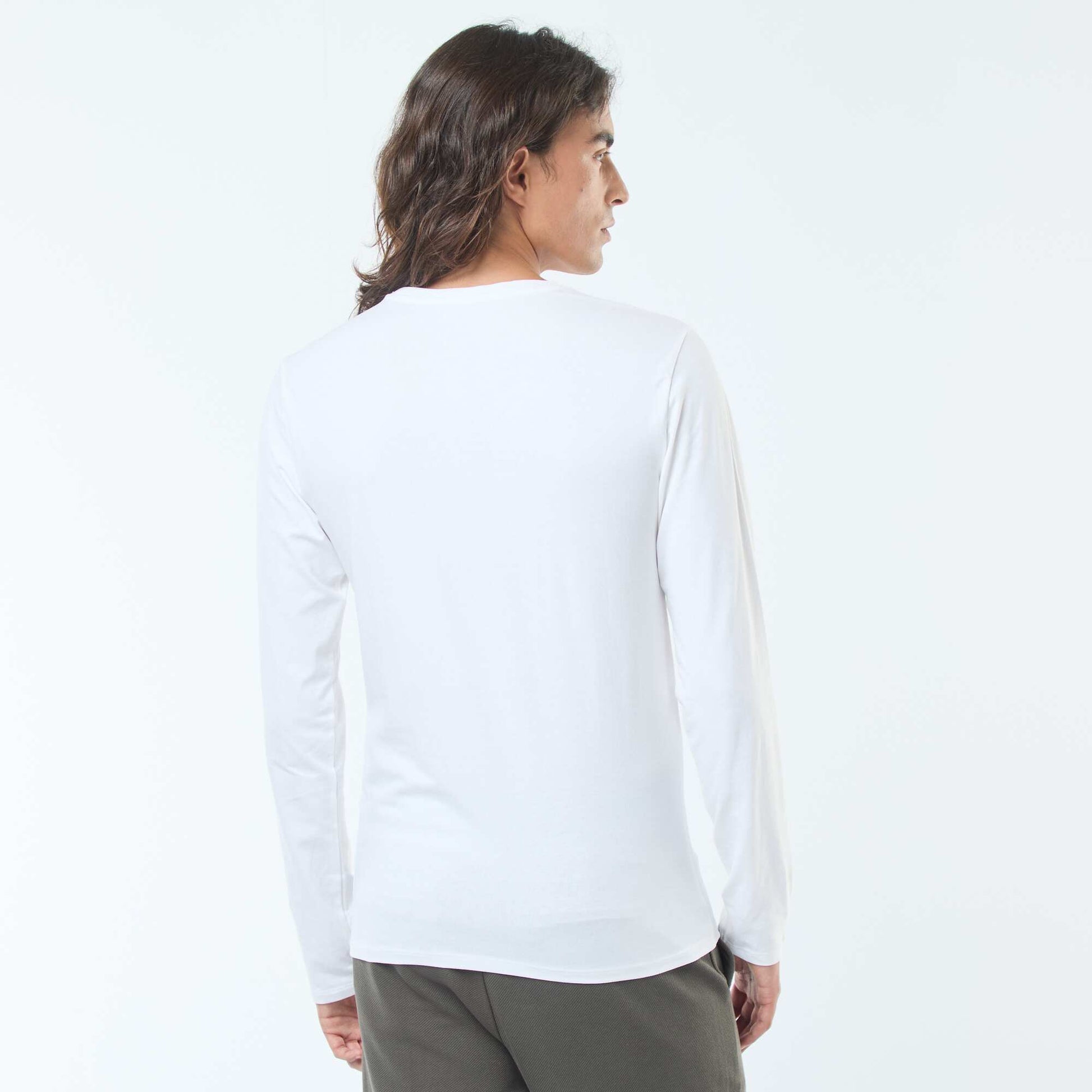 Long-Sleeved Crew Neck T-Shirt WHITE