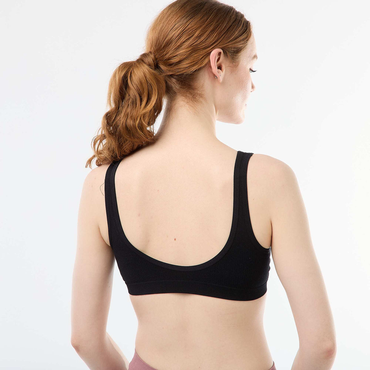 2-Pack Seamless Ribbed Bralettes WHITE