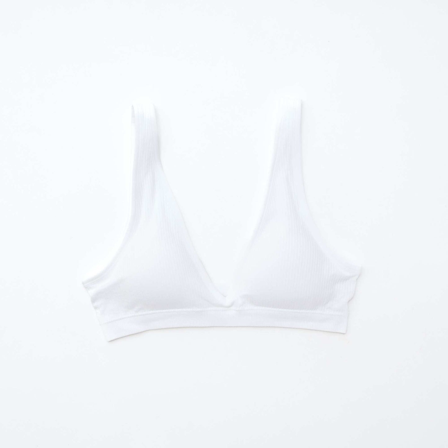2-Pack Seamless Ribbed Bralettes WHITE