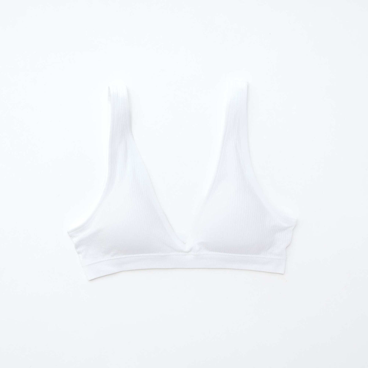 2-Pack Seamless Ribbed Bralettes WHITE