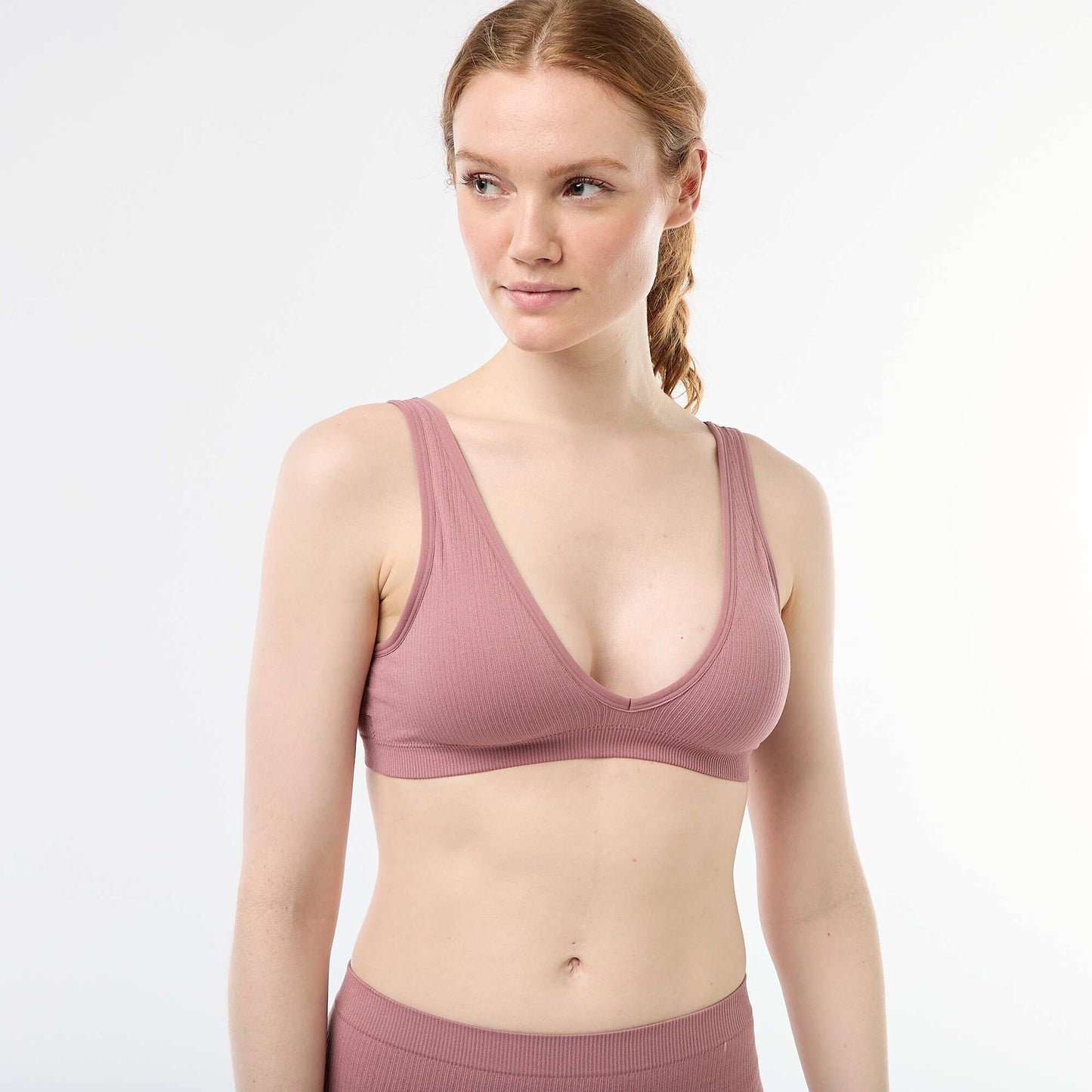 2-Pack Seamless Ribbed Bralettes PINK