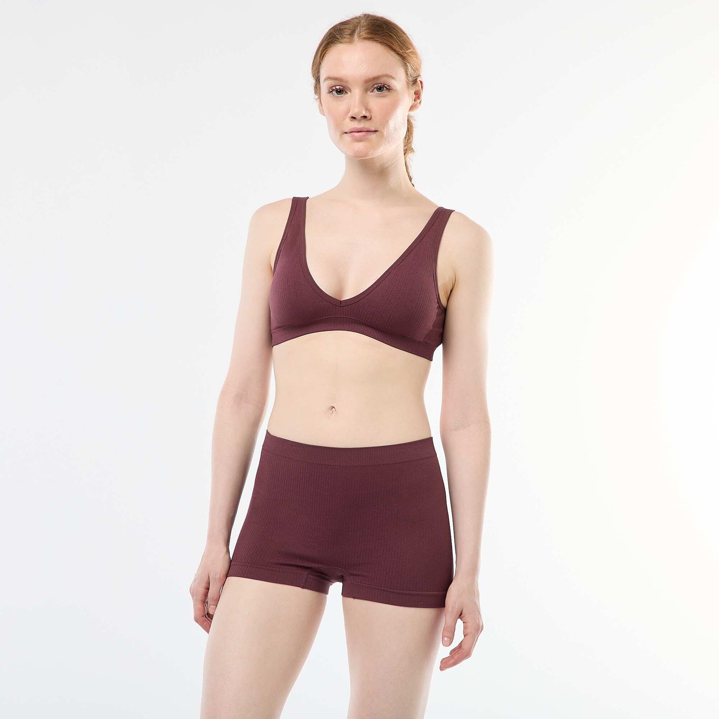 2-Pack Seamless Ribbed Bralettes PINK
