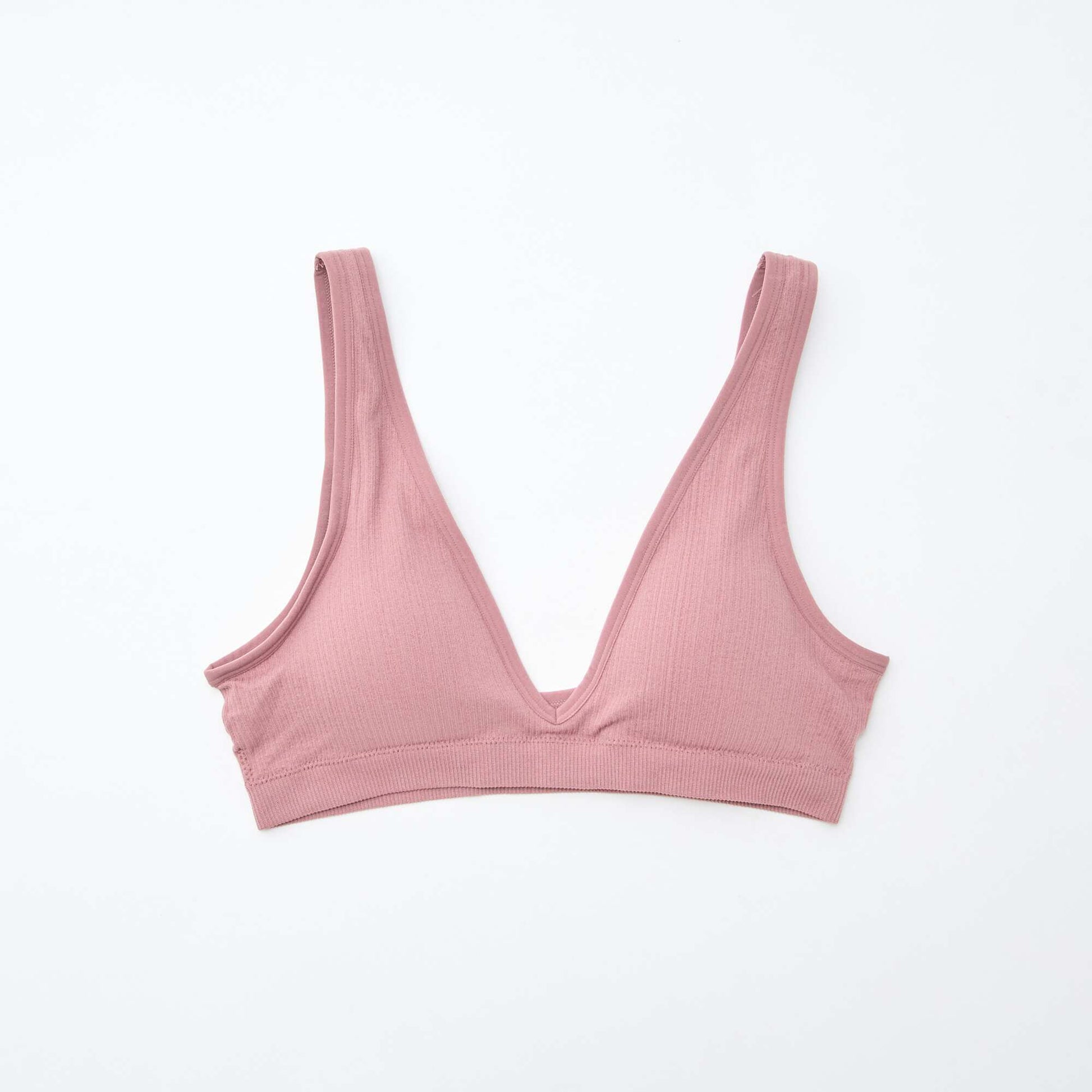 2-Pack Seamless Ribbed Bralettes PINK