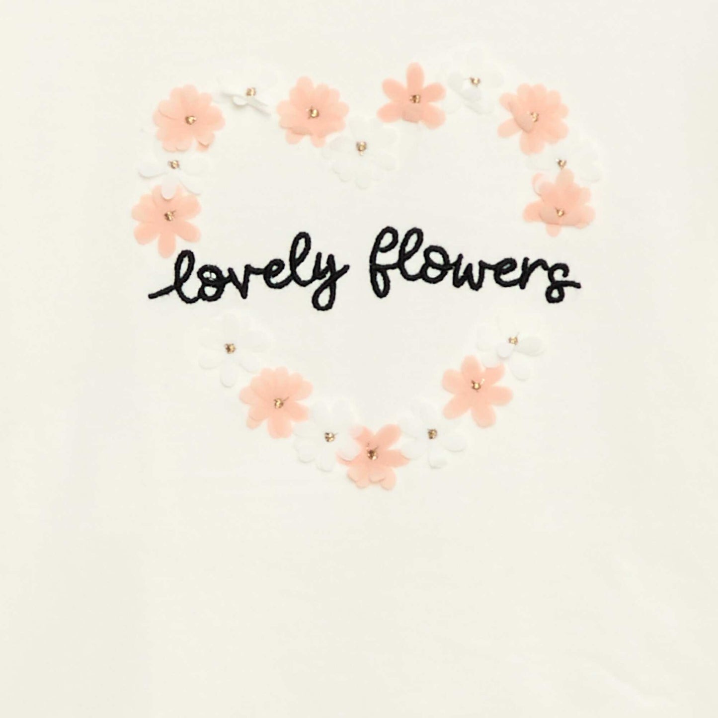 Long-sleeved sequined T-shirt BEIGE