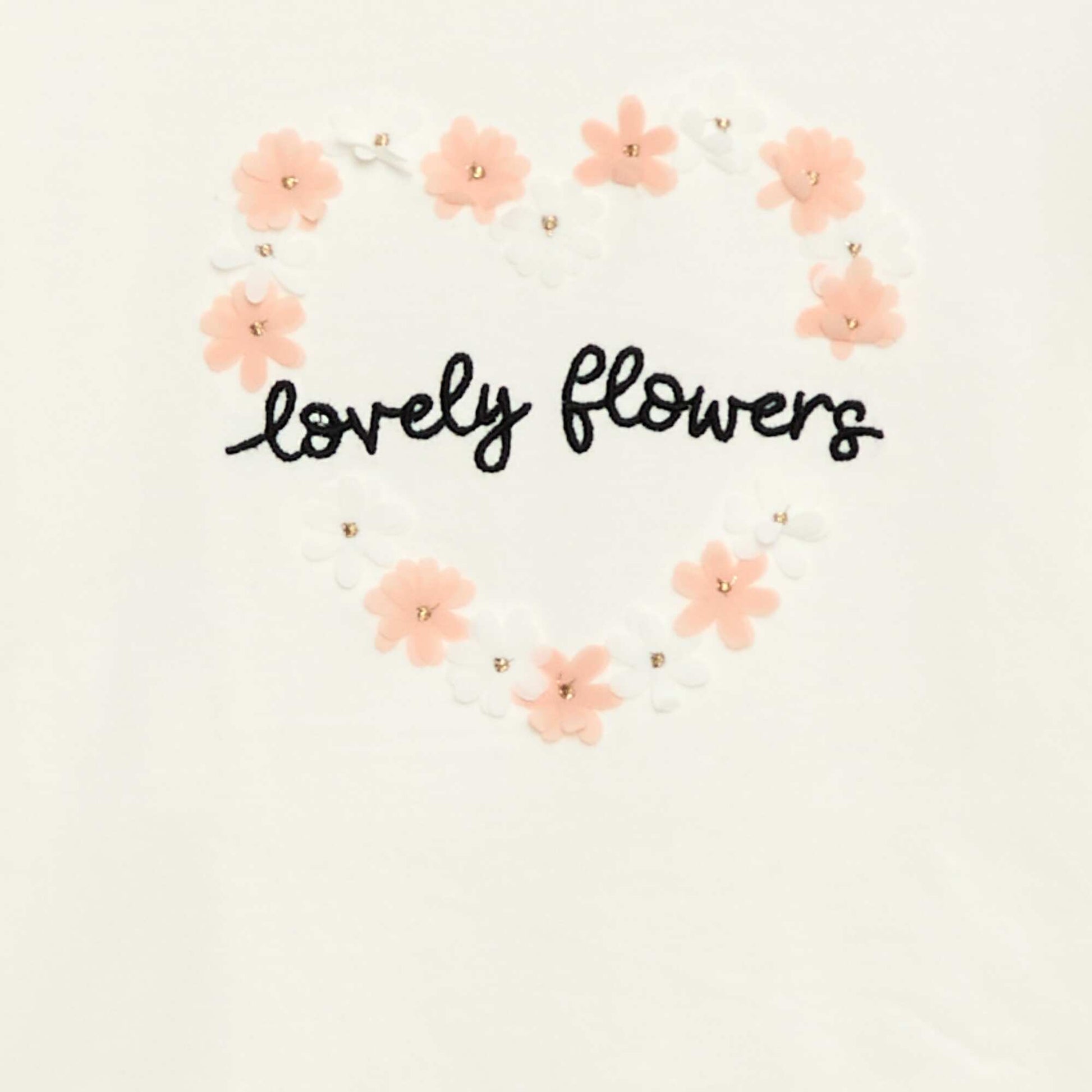 Long-sleeved sequined T-shirt BEIGE