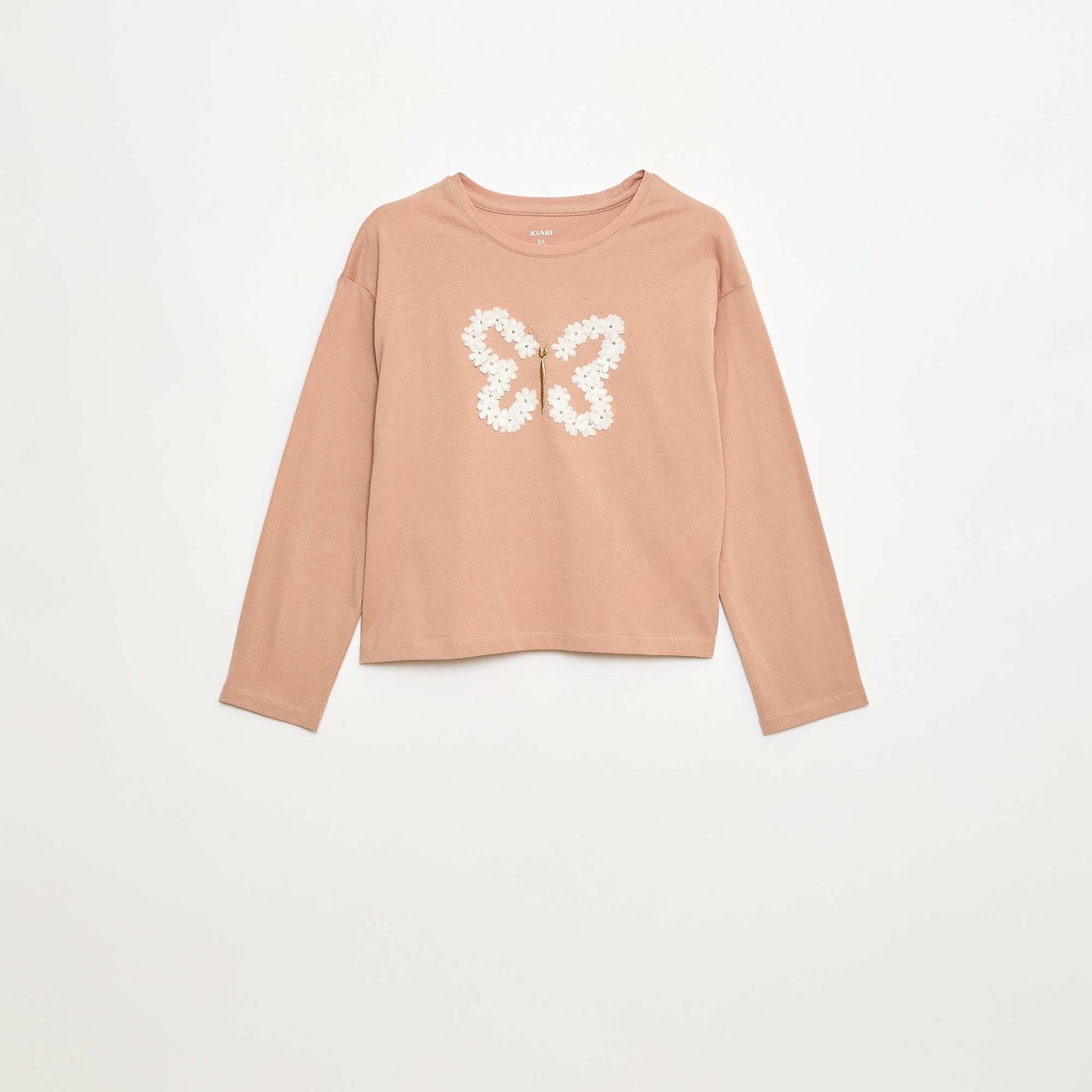 Long-sleeved sequined T-shirt PINK