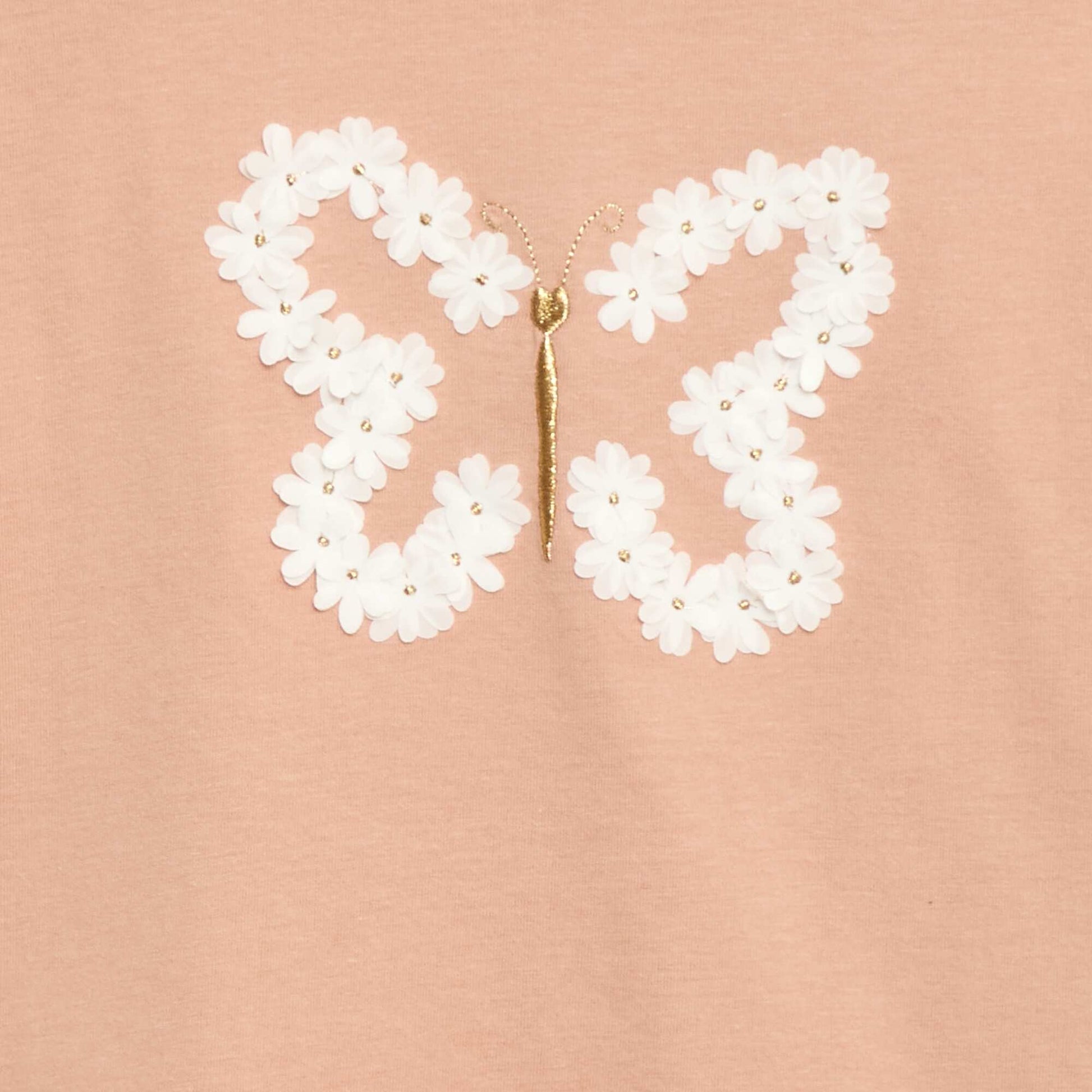 Long-sleeved sequined T-shirt PINK