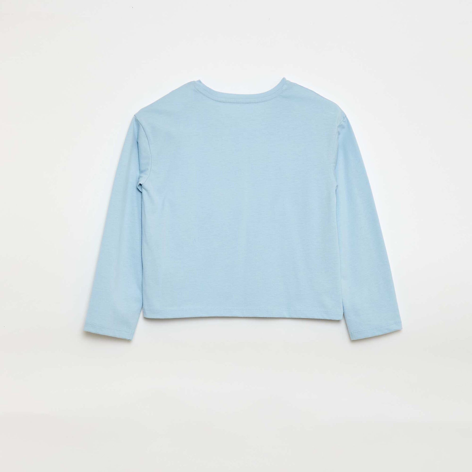 Long-sleeved sequined T-shirt BLUE