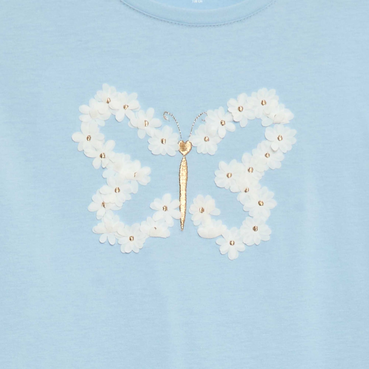 Long-sleeved sequined T-shirt BLUE